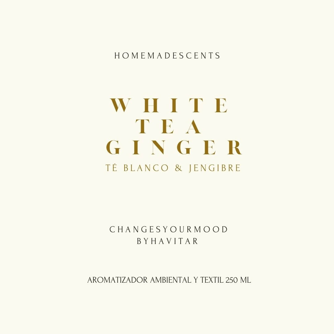 Aromatizador Concentrado Vidrio 250 ML White Tea Ginger