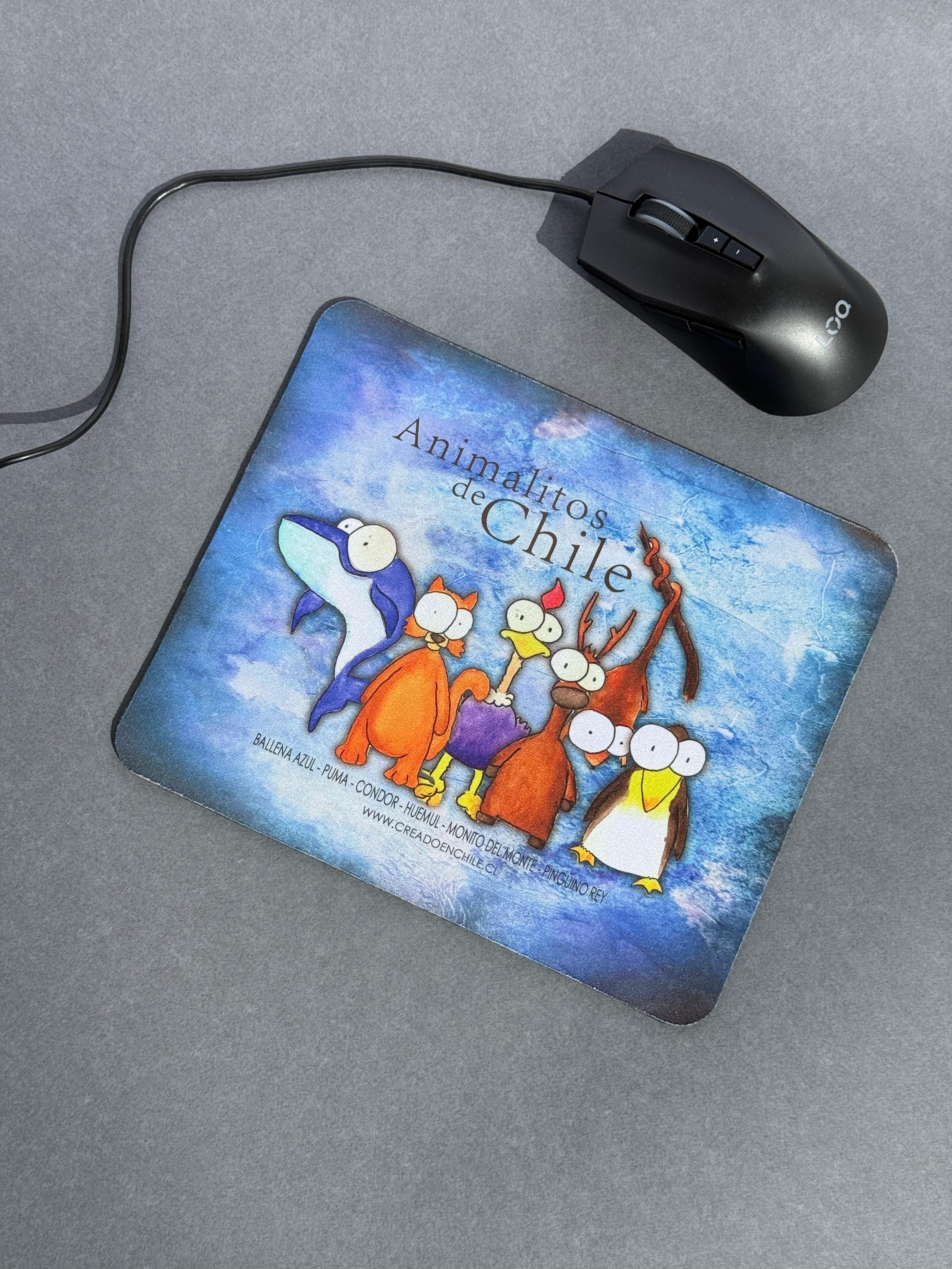 Mousepads de goma ilustrados - Animalitos de Chile