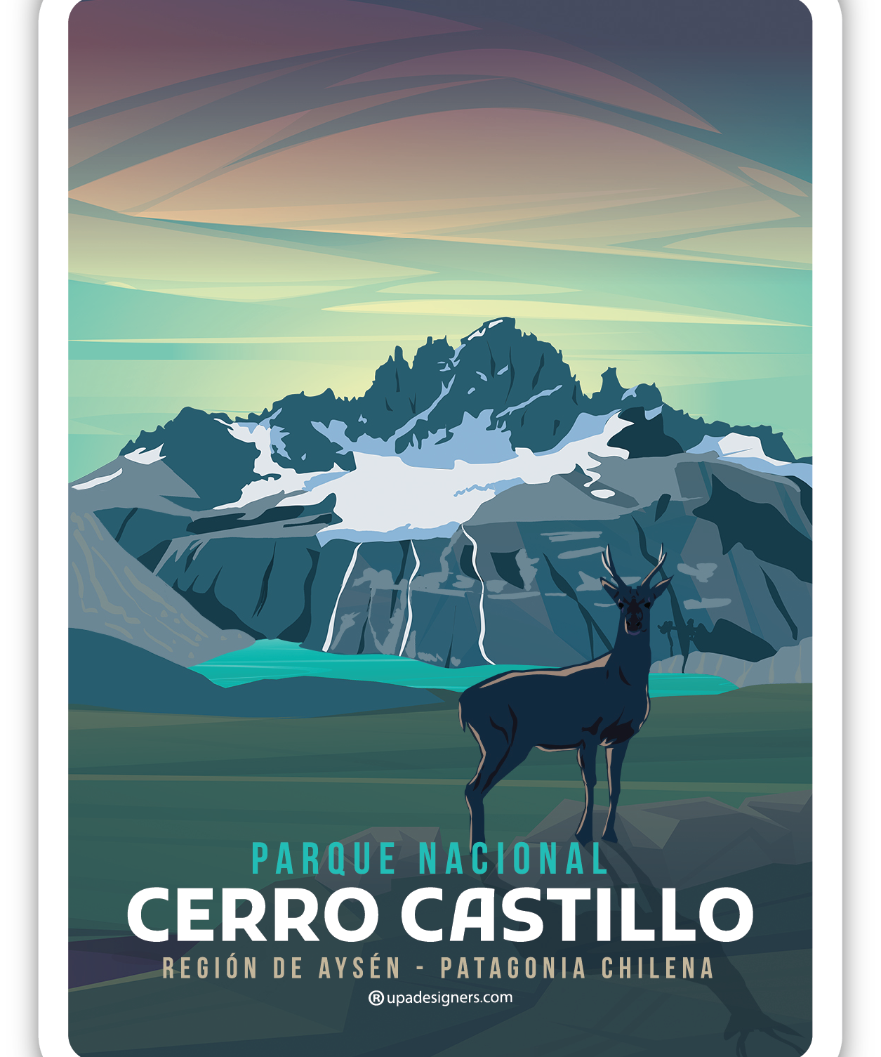 Sticker Mediano PN Cerro Castillo - Creado en Chile