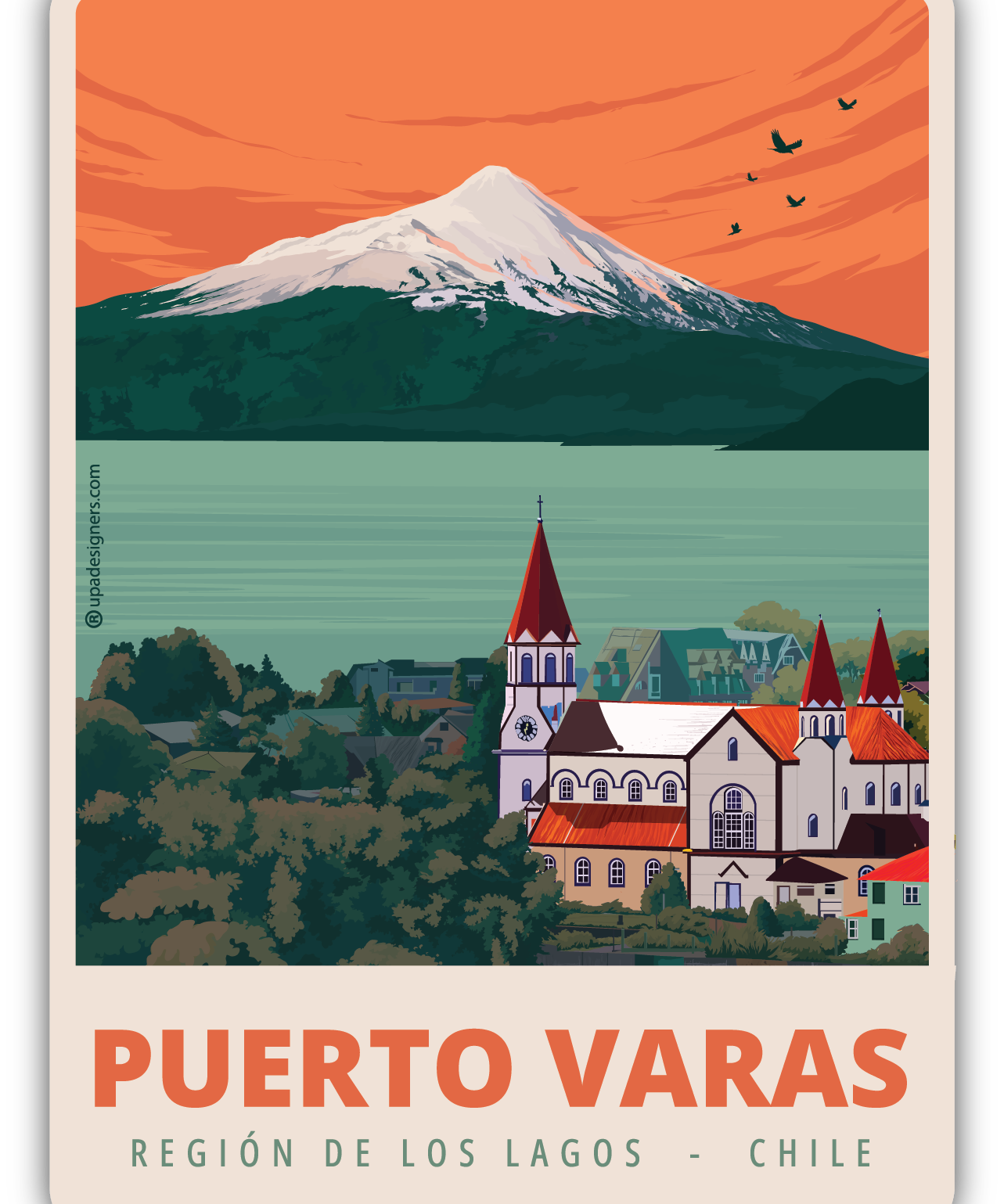 Sticker Mediano Puerto Varas - Creado en Chile