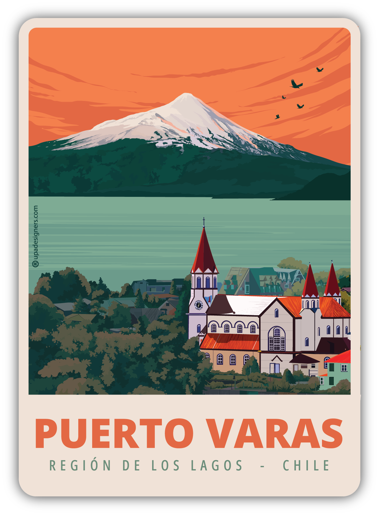 Sticker Mediano Puerto Varas - Creado en Chile