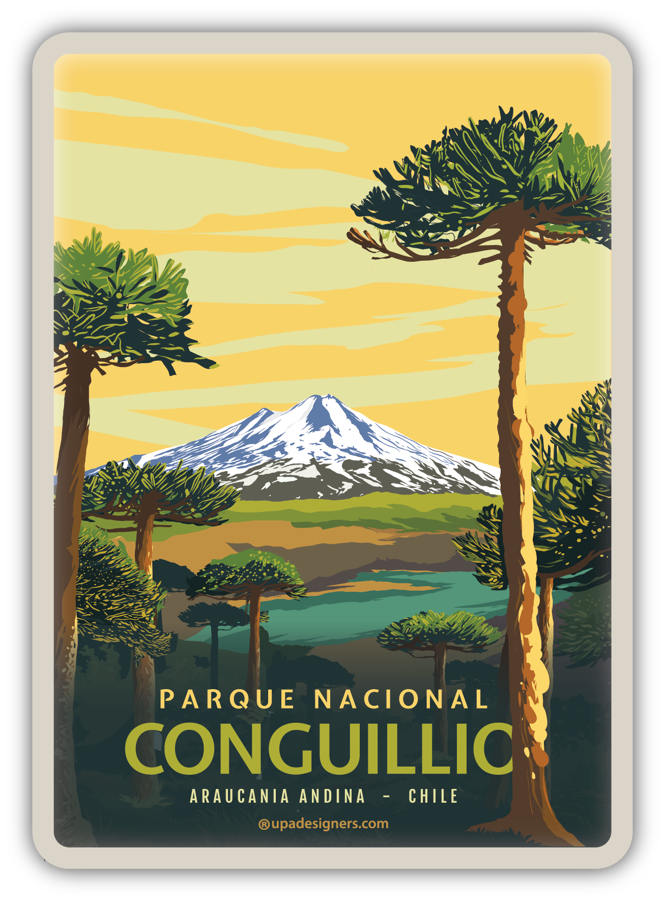 Sticker Mediano PN Conguillío - Creado en Chile