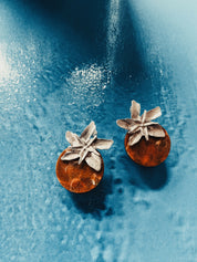 Pendientes FLORES en Plata y Tapas de plástico recicladas