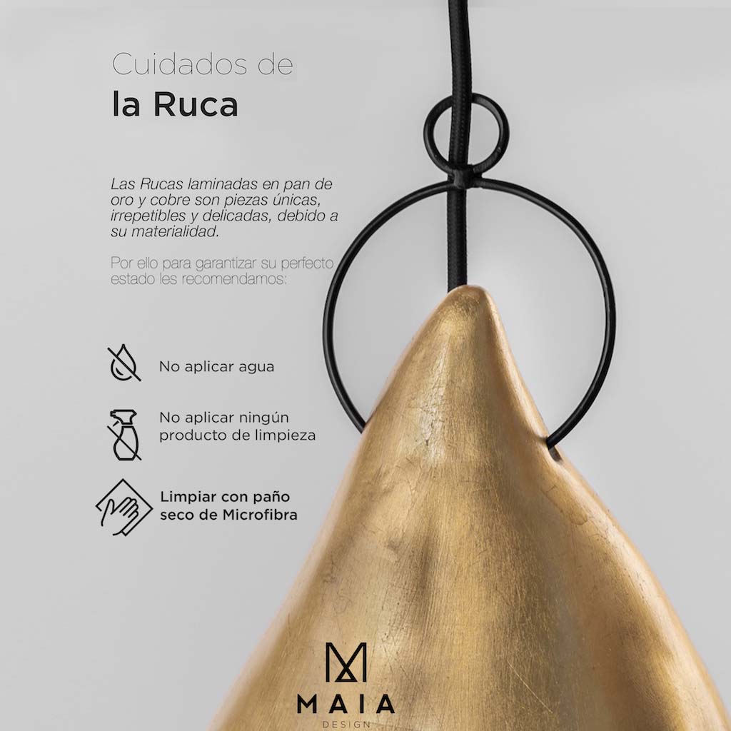 Lámpara Ruca Base Fierro Pie (160cms de alto)