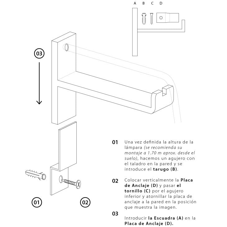 Lámpara Ruca Escuadra Fierro