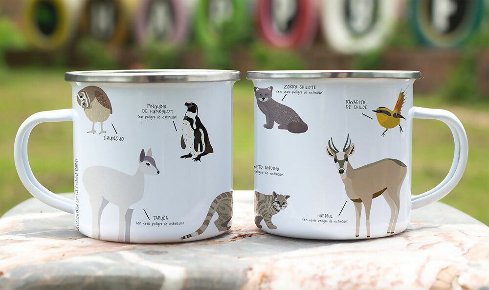 Tazón enlozado Fauna chilena en peligro