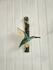 Pájaro tallado Colibrí verde