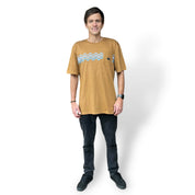 polera manga corta hombre khaki waves