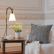 Lámpara Cencerro Pergamino Base Fierro Mesa (75cms de alto)