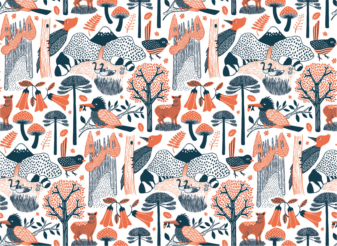 Set  32 individuales de papel Flora y Fauna chilena II - Creado en Chile