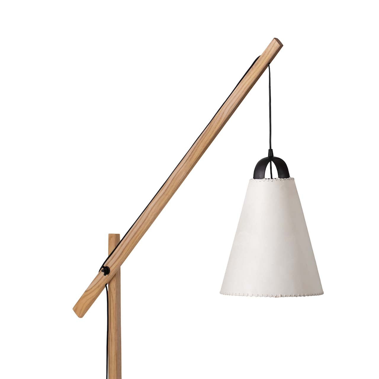 Lámpara Cencerro Pergamino Base Madera