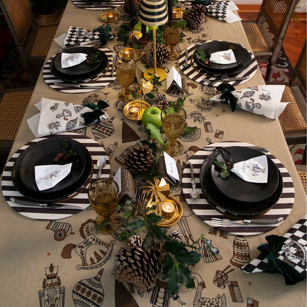 Mantel Cascanueces Dorado - Organza Mostaza