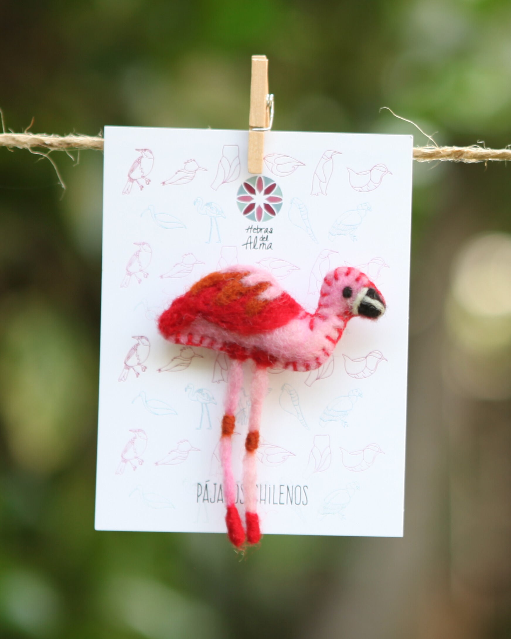 Pajarito Pin Flamenco Rosado