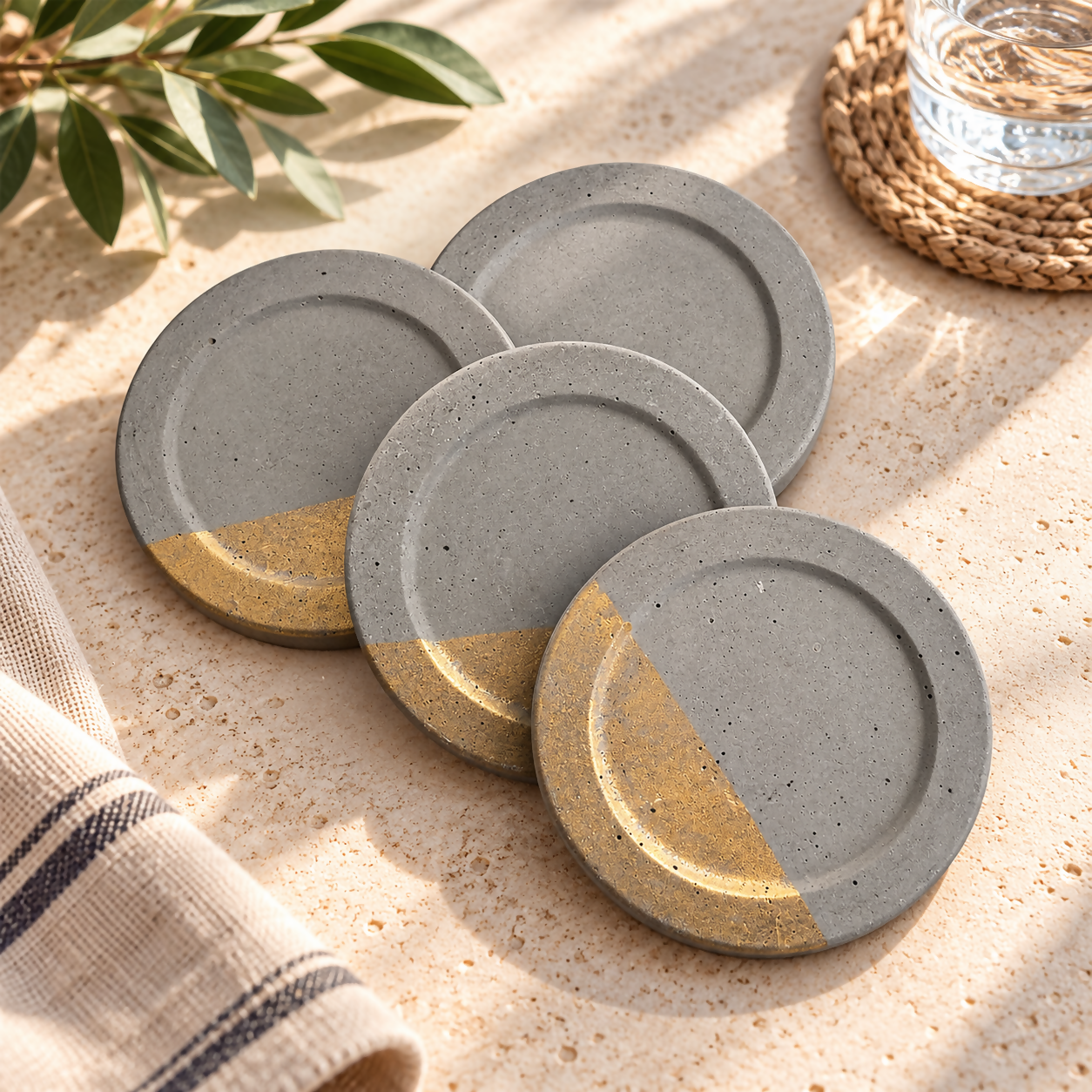 Posavasos de Hormigón Oro Redondo | BETOH®