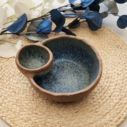 Porta Aceitunas Azul Matizado