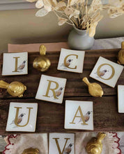 A pedido Mini plato cuadrado, Iniciales