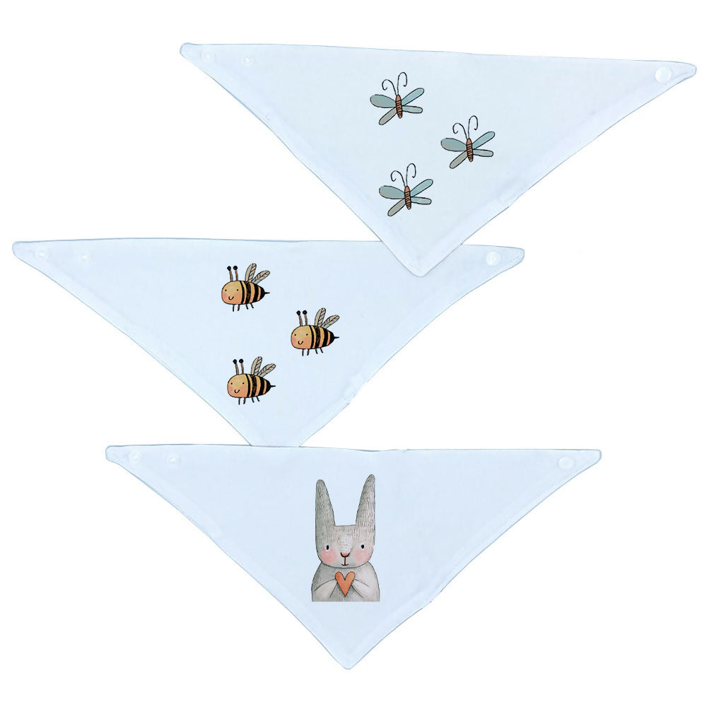 Set 3 Baberos – Bandanas Conejito