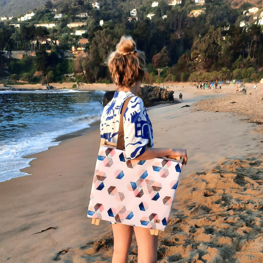 Respaldo o reposera playa hexágonos Paper Home 02