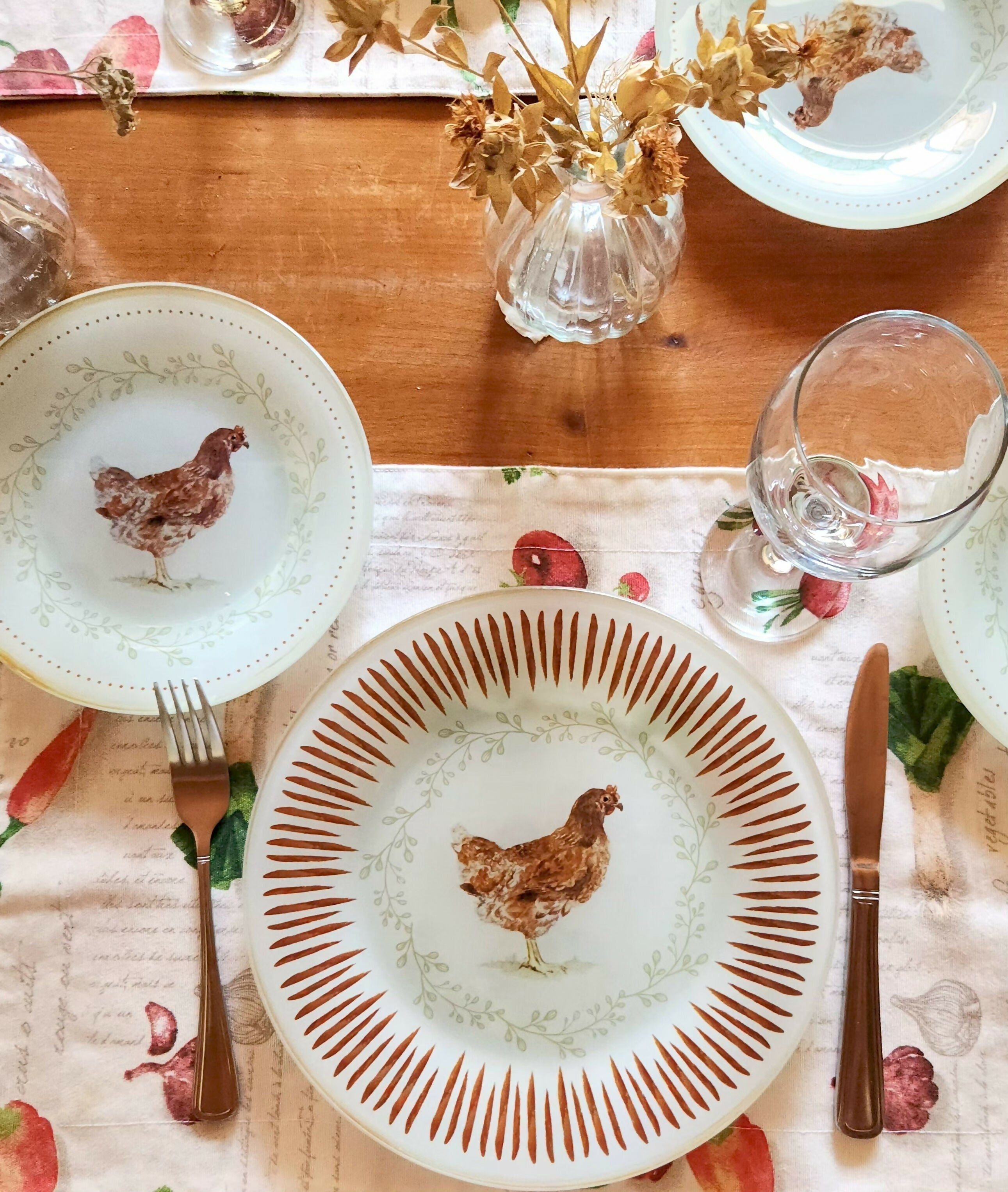 Plato de fondo diseño gallina 25cm