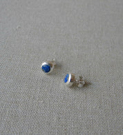AROS PLATA LAPISLÁZULI BOTÓN CHICO