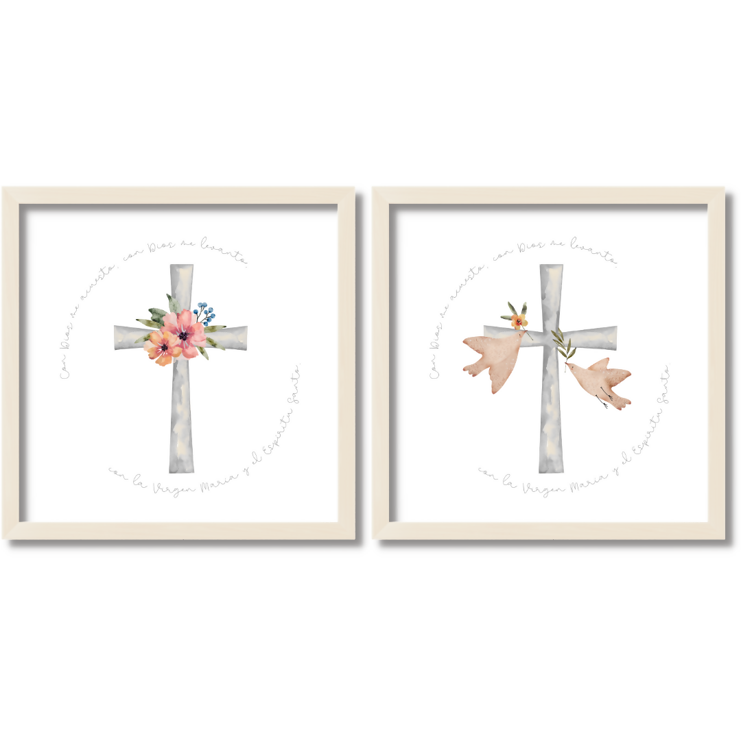 Cuadros Cruz y Oración Con Dios.