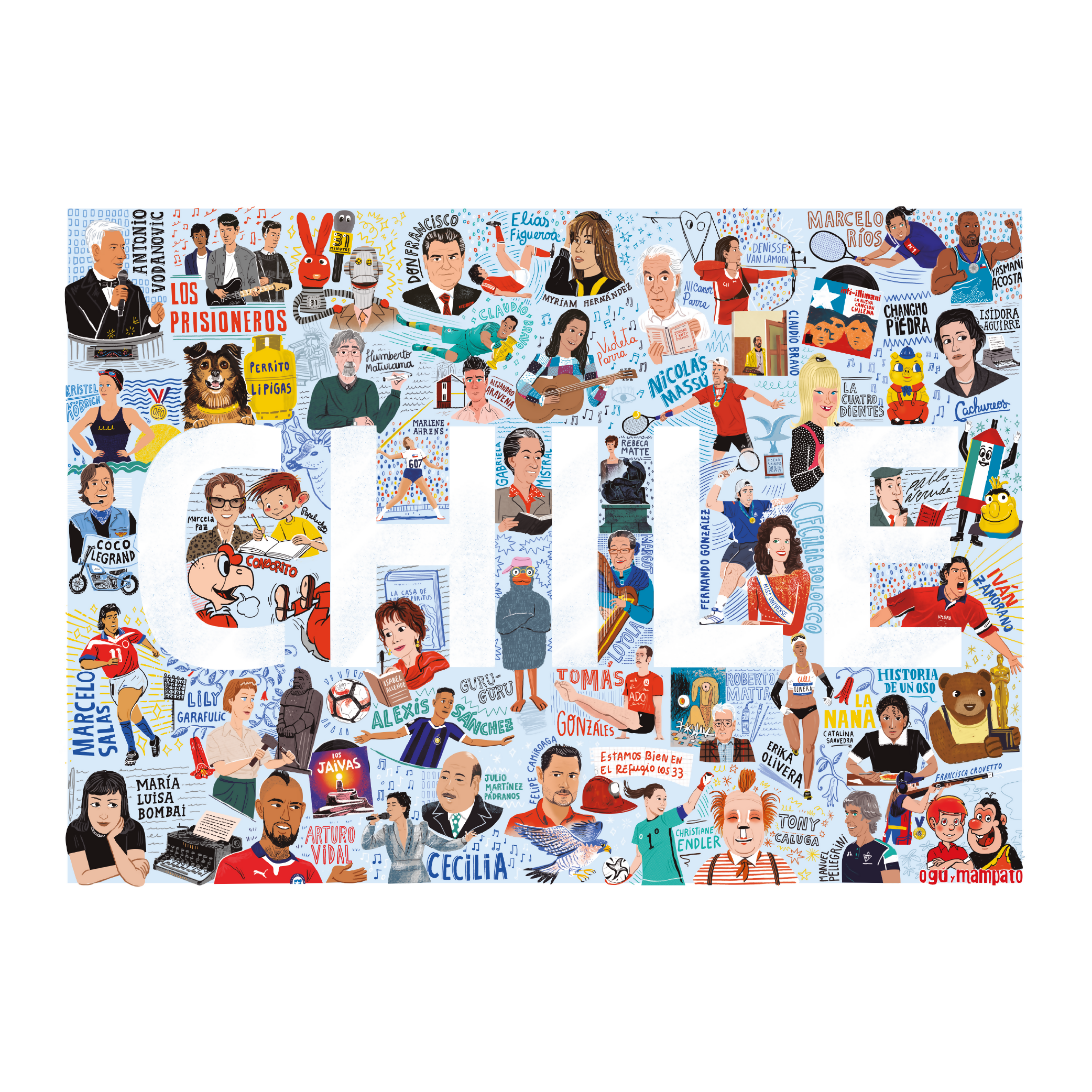 Puzzle Rostros de Chile 1000 Piezas