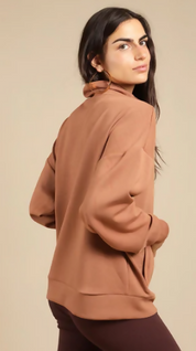 Half Zip Pullover Mocha Mousse