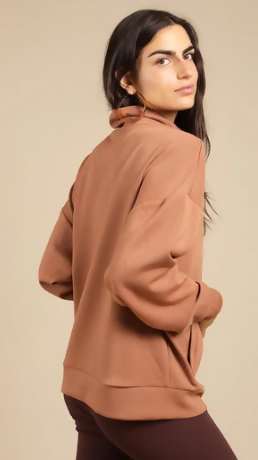 Half Zip Pullover Mocha Mousse