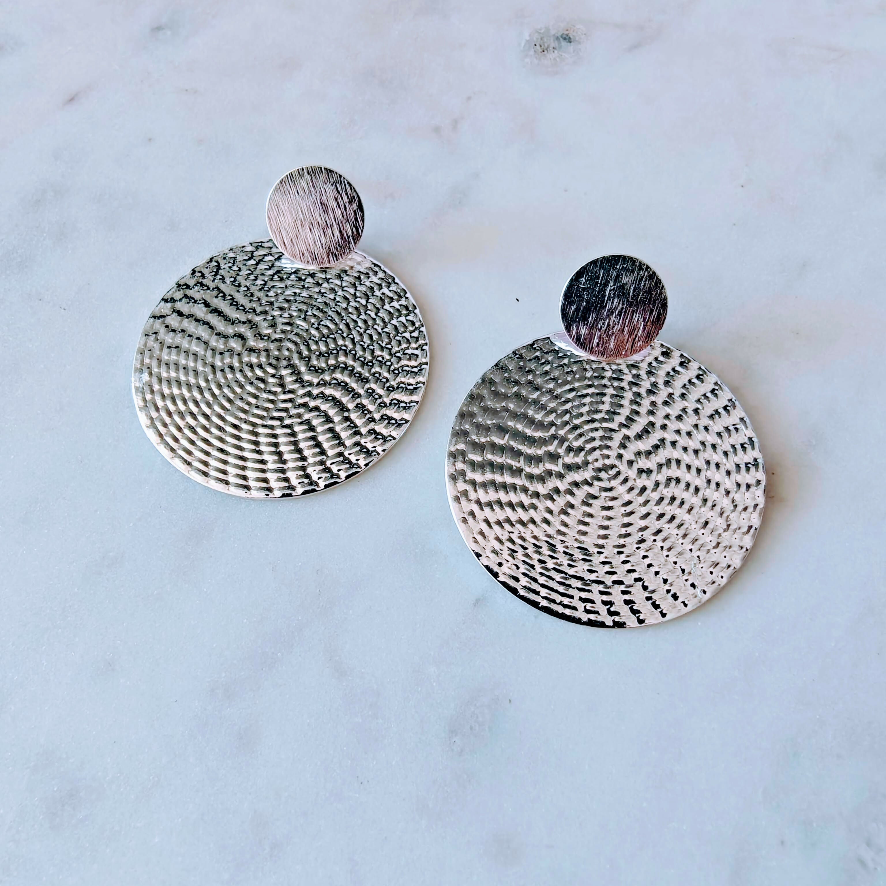 Aros Raffia Bañados Oro Blanco G