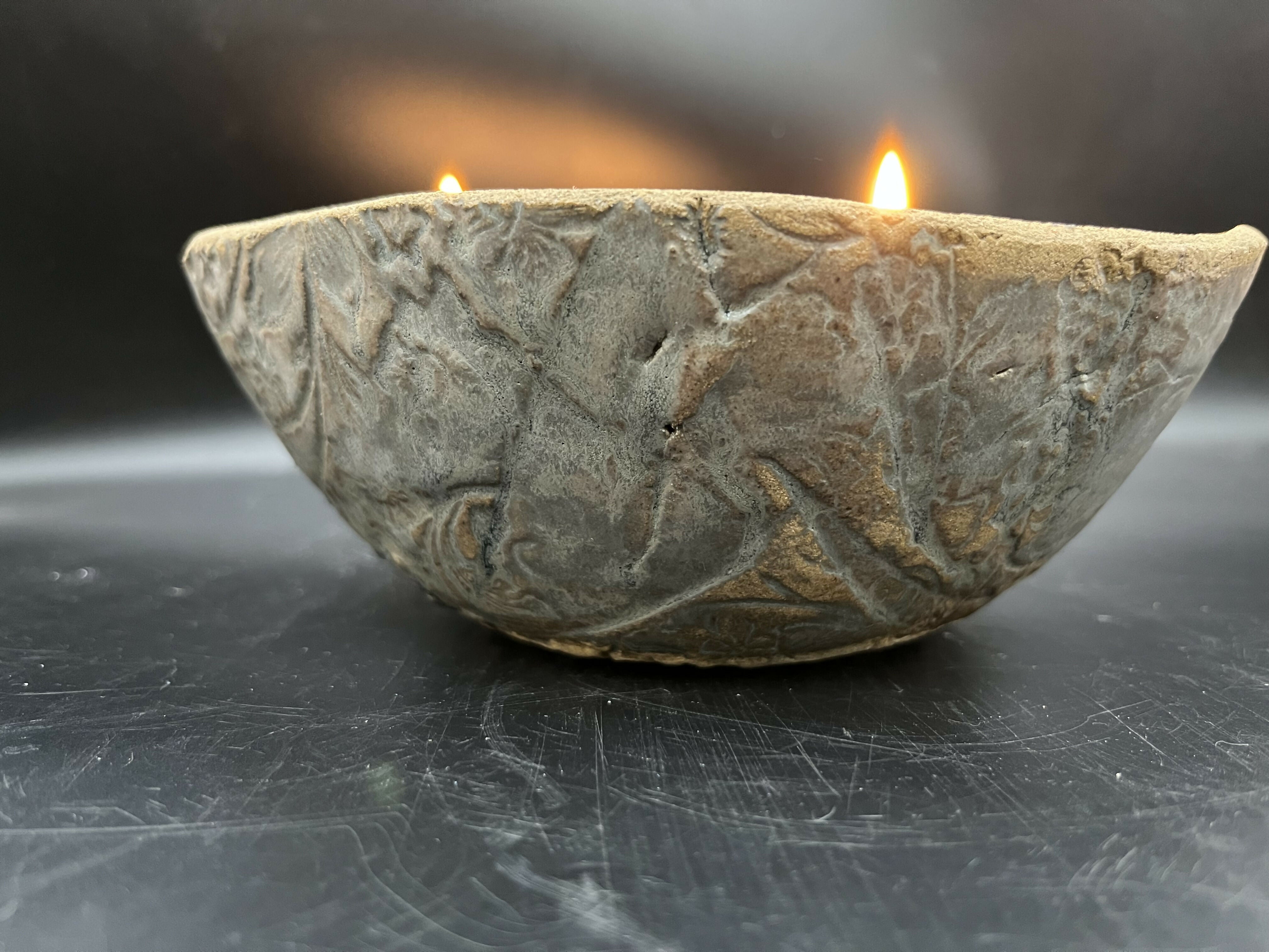 Portavela de cerámica gres