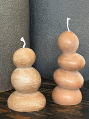 Velas Chanchitos Cafés, Set de 2 – Quinchamalí