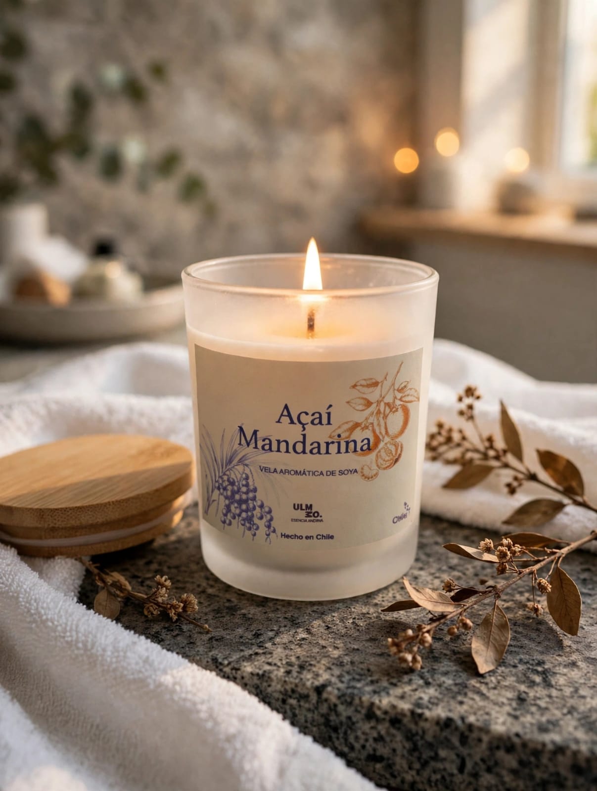 Vela de Soja Açaí y Mandarina 200grs