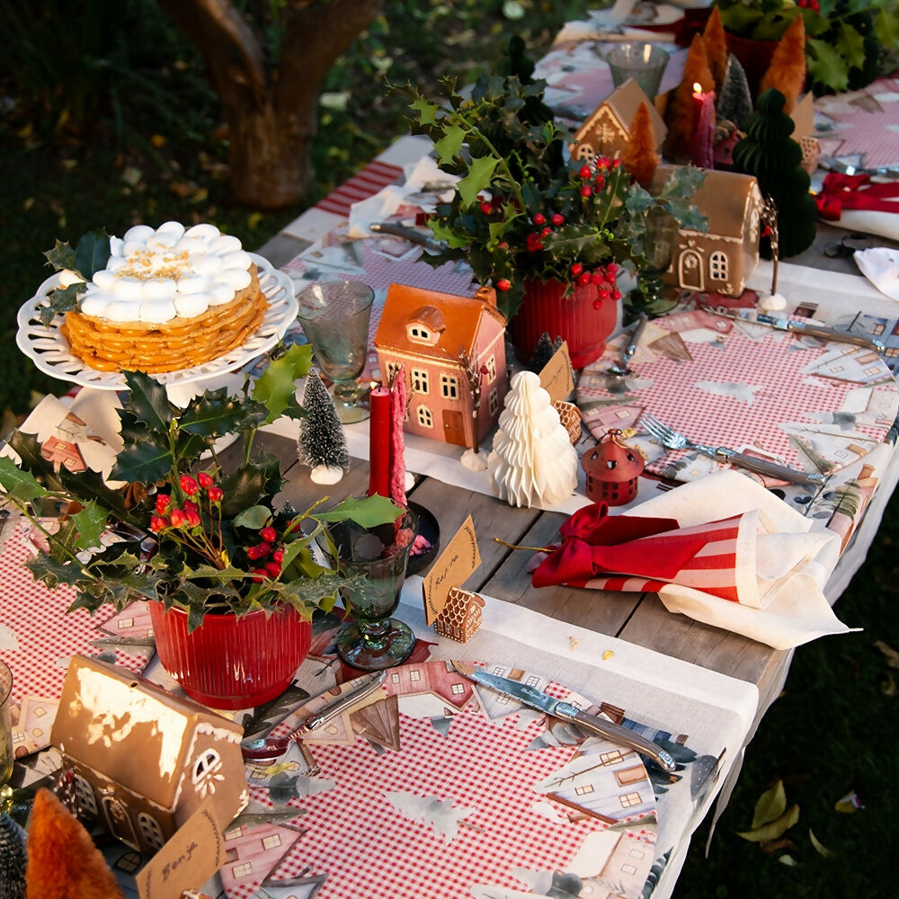 Set 4 Servilletas Casas - Lino Poliester