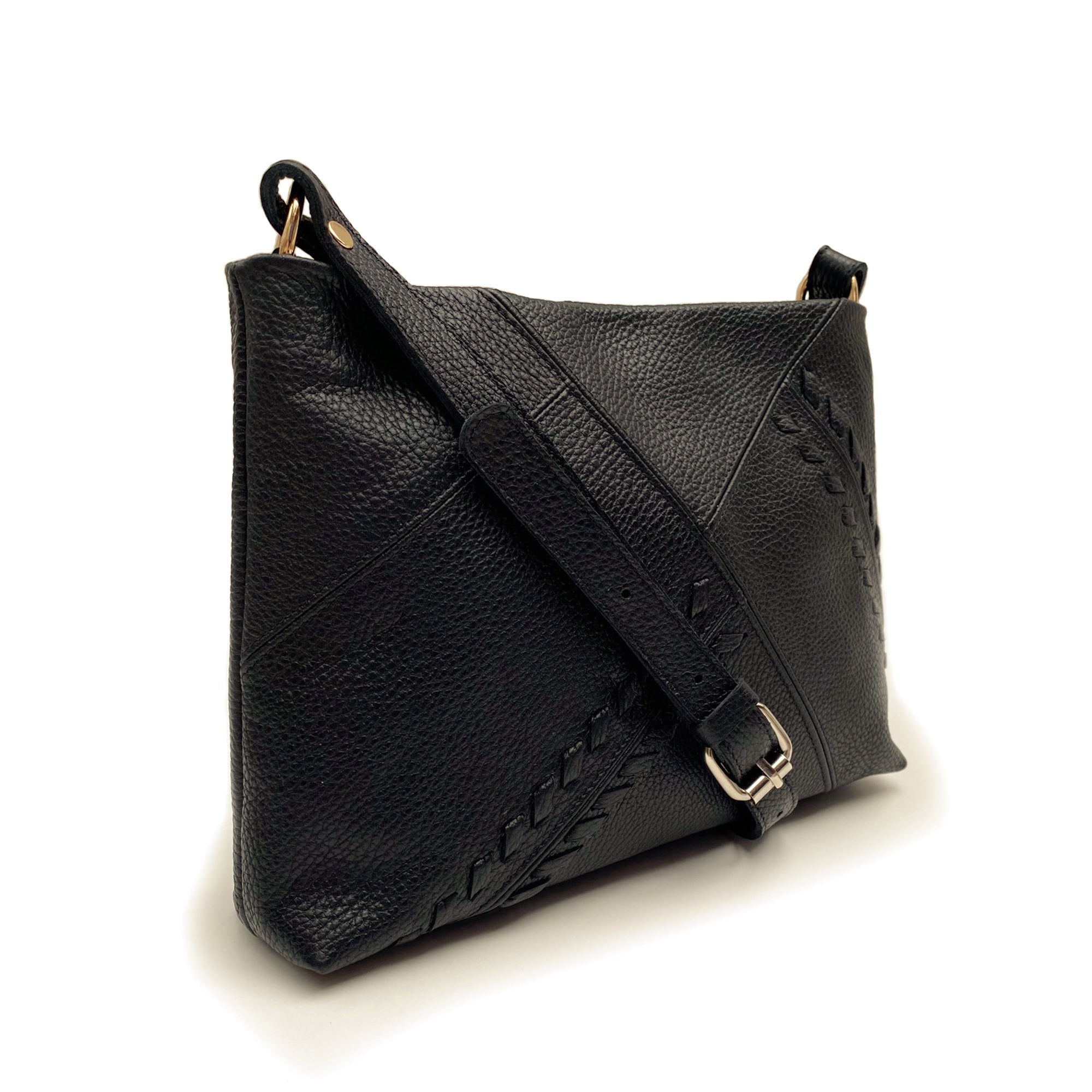 Bandolera de cuero modelo ALICE Negro