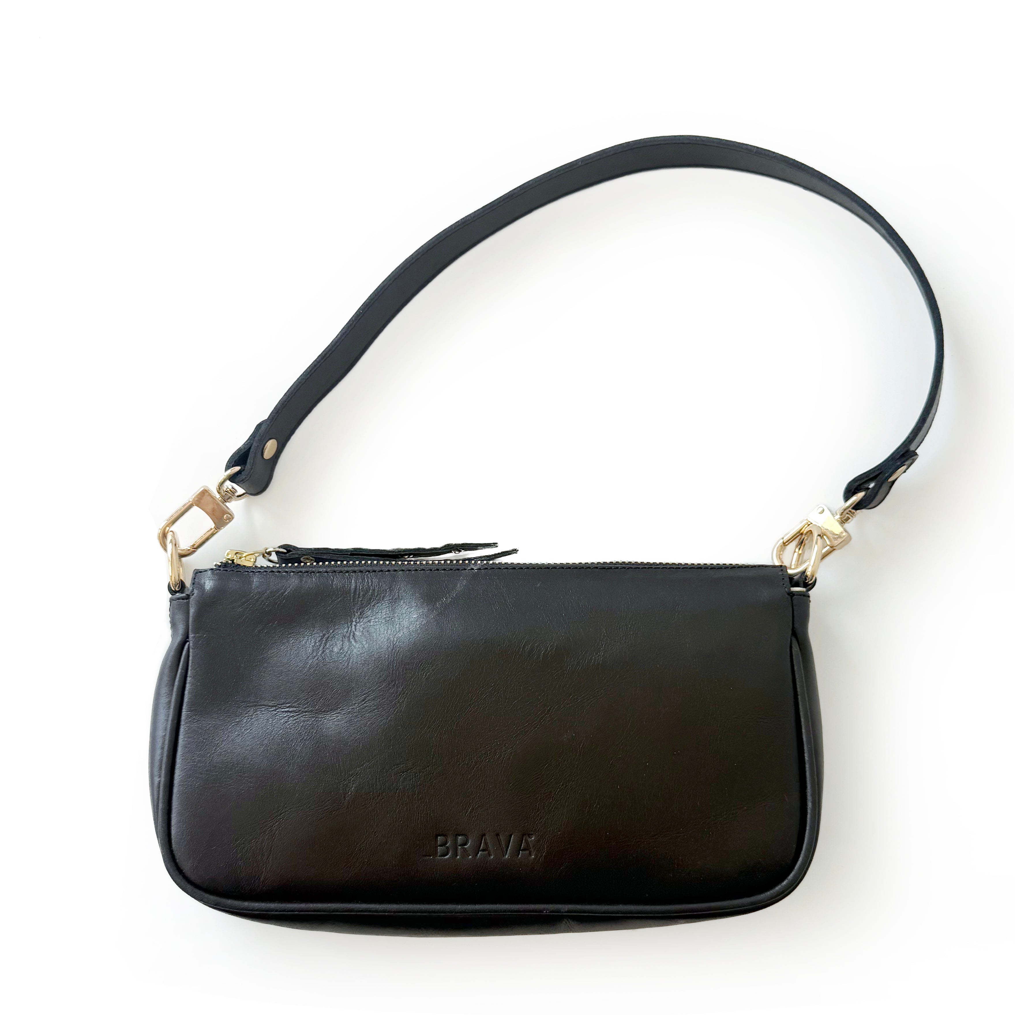 Cartera de cuero modelo AMANDA Negro