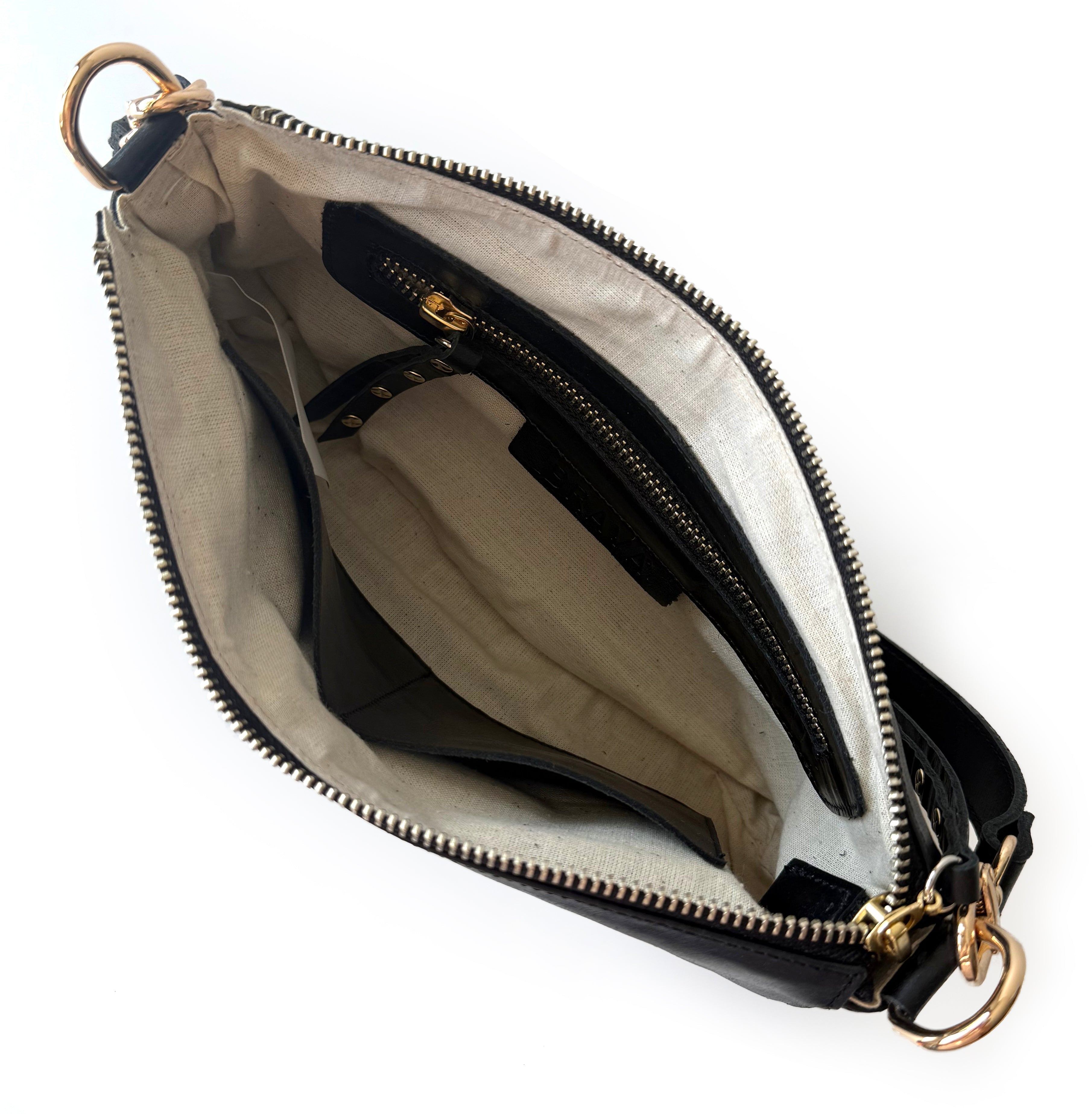 Cartera de cuero modelo AMANDA Negro