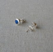 AROS PLATA LAPISLÁZULI BOTÓN CHICO