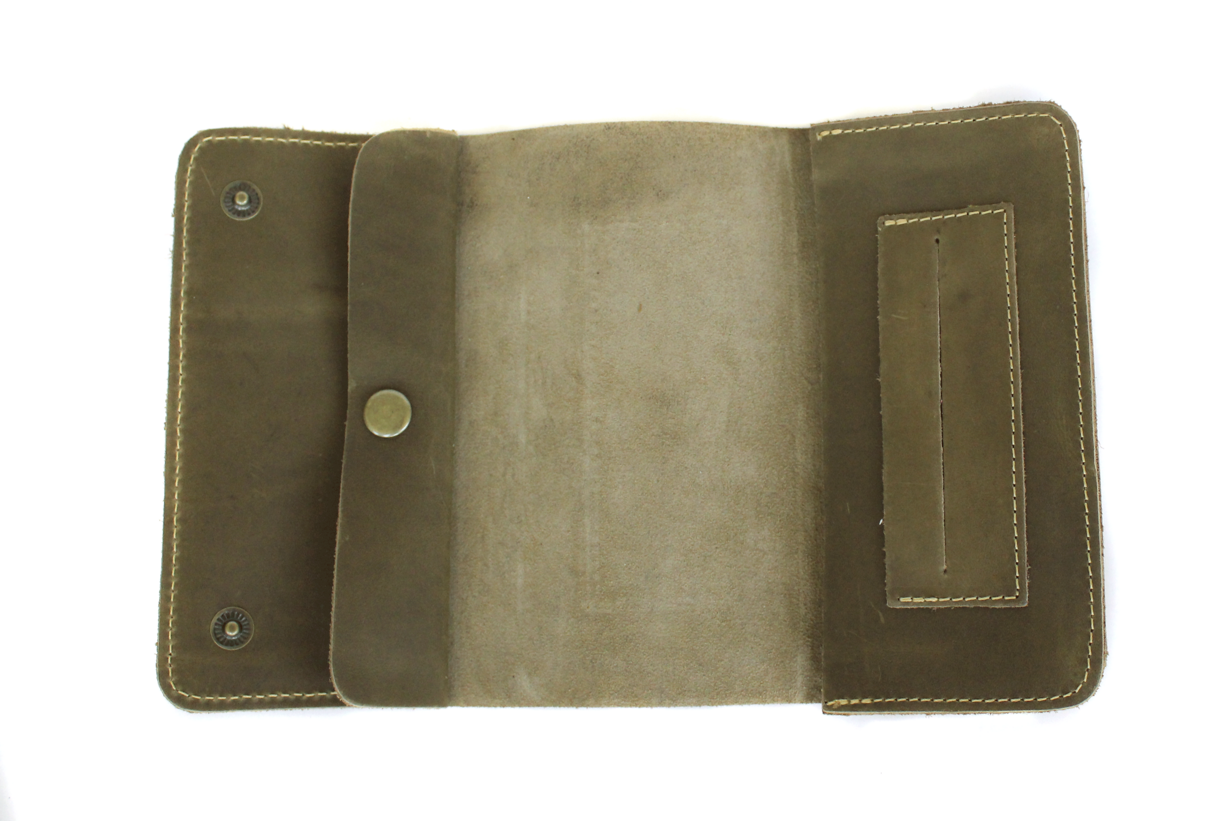 Tabaquera de Cuero Cowboy verde Hecha a mano Raiquen