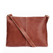 Bandolera de cuero modelo ALICE Cognac