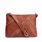 Bandolera de cuero modelo ALICE Cognac