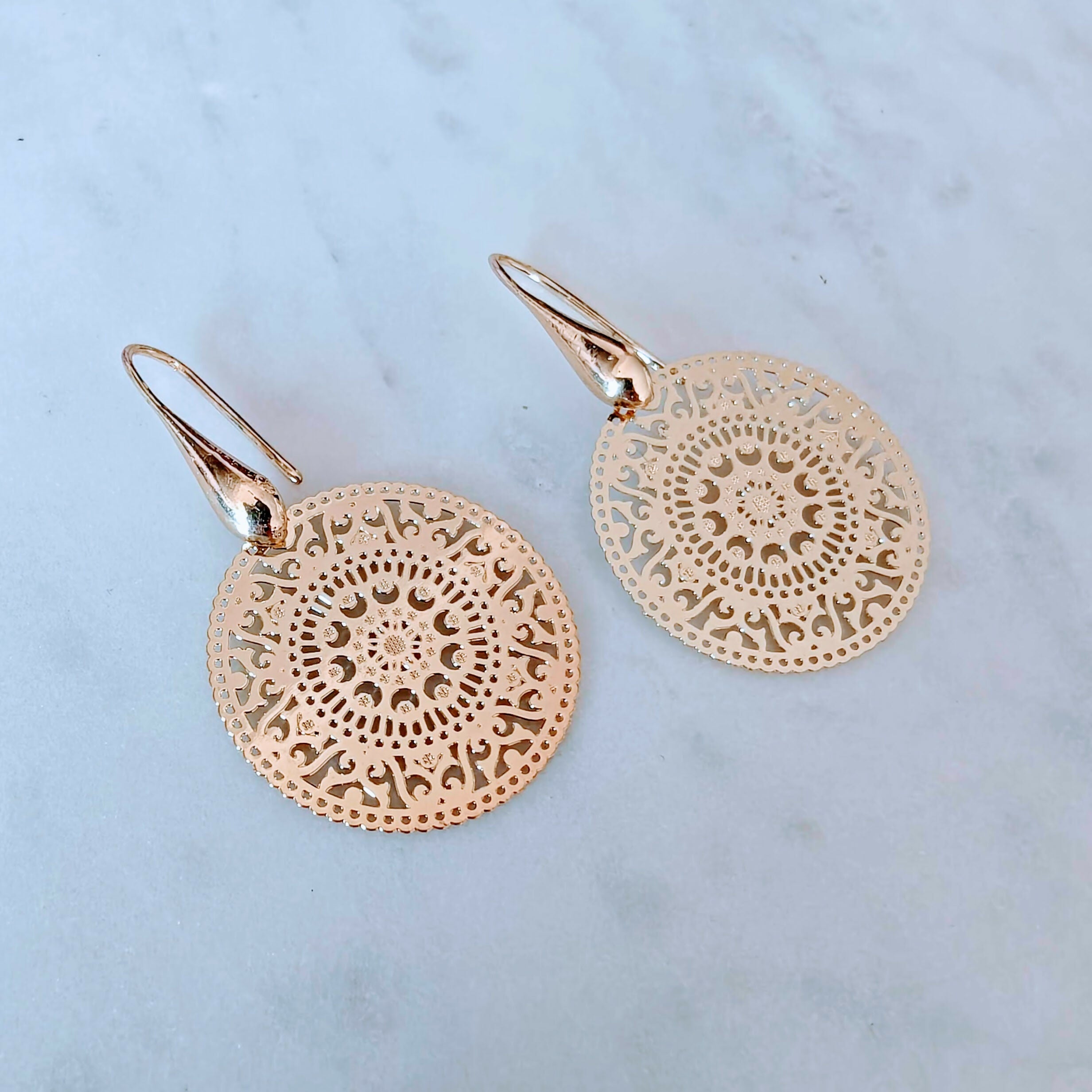 Aros Mandala Inca bañadas oro