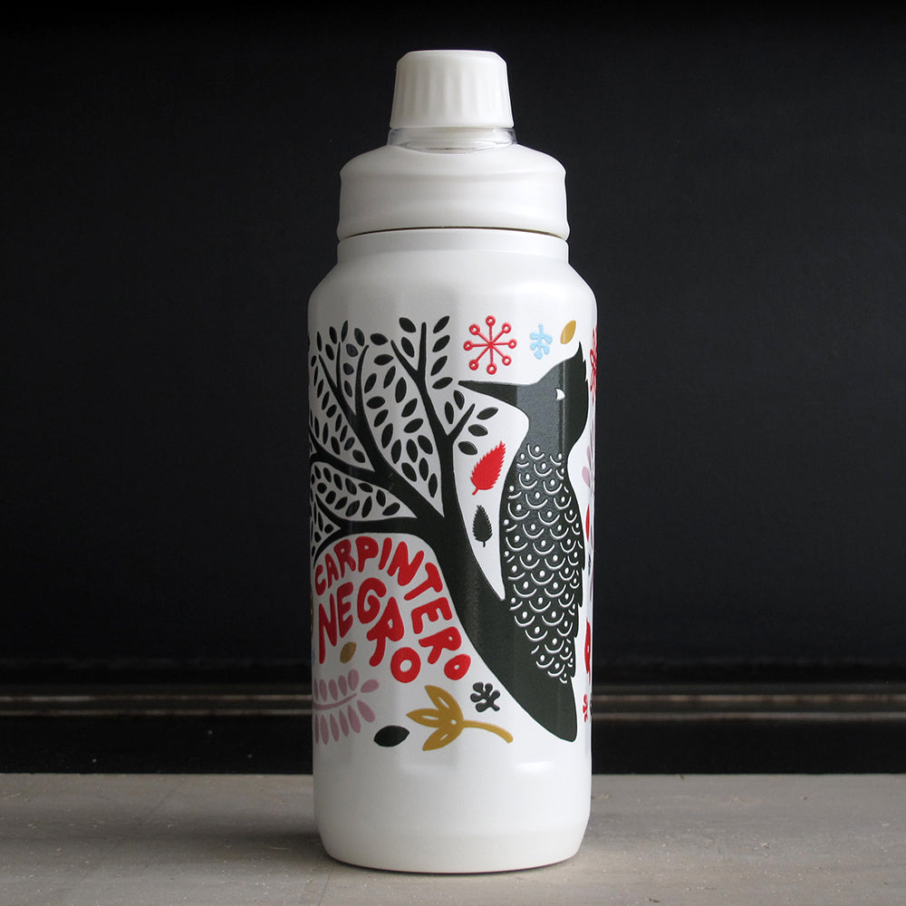 BOTELLA TERMICA ILUSTRADA / CARPINTERO NEGRO 800ML