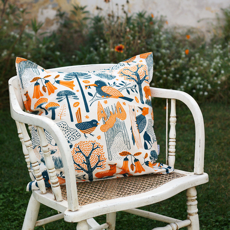 Funda de cojín Bosques del Sur - Naranja - Hued hued