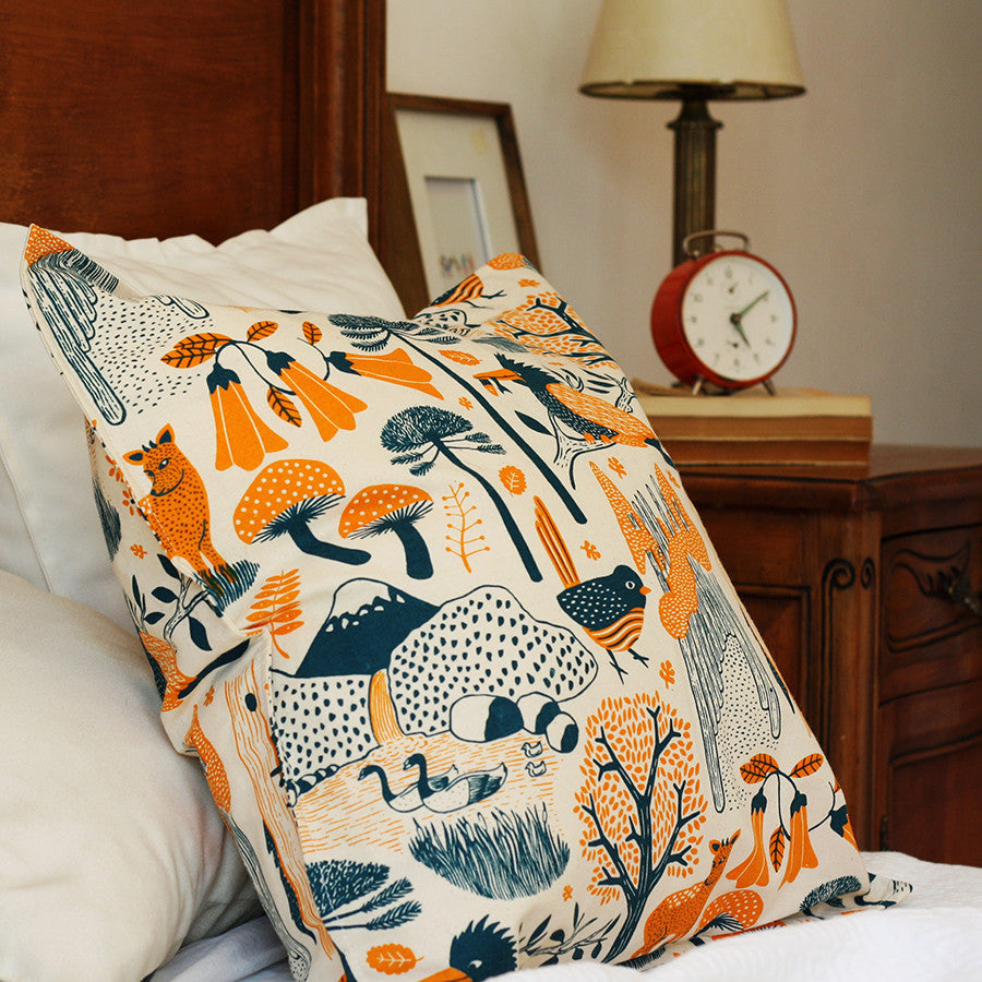 Funda de cojín Bosques del Sur - Naranja - Hued hued