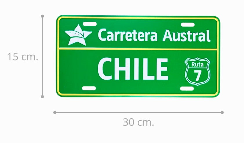 Cartel Metálico Chile Carretera Austral  Ruta 7