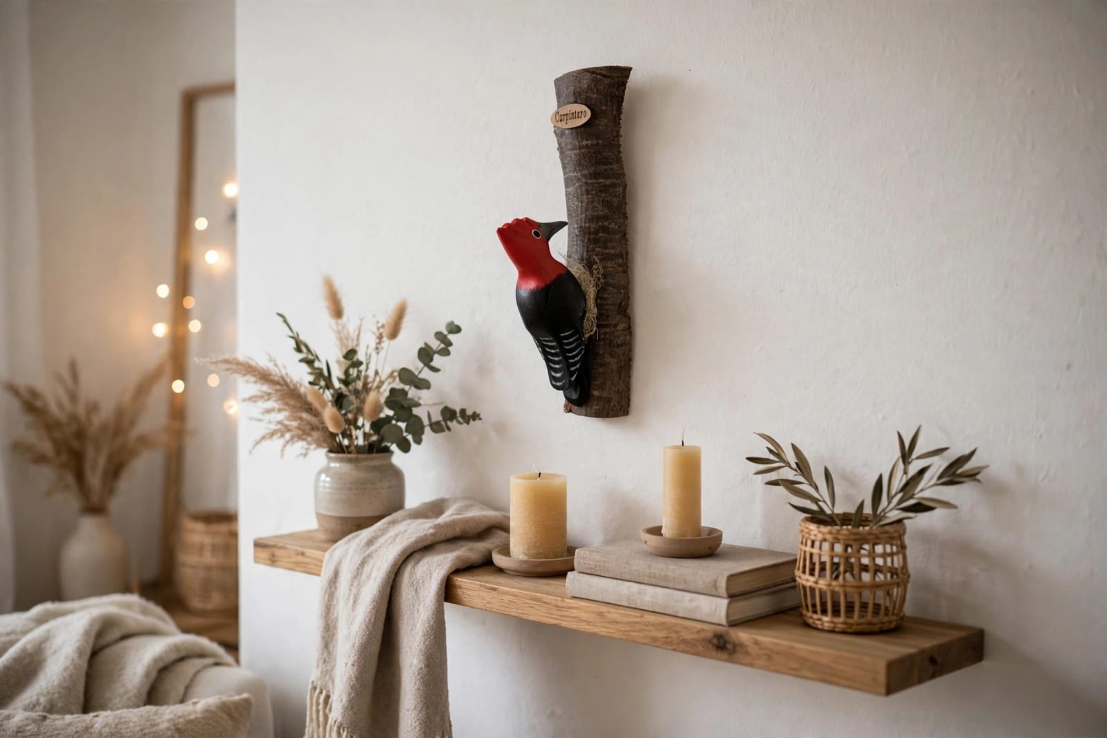 Hand-Carved and Hand-Painted Woodpecker