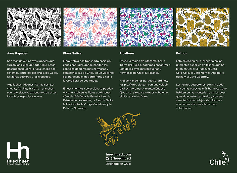 Set  32 individuales de papel Flora y Fauna chilena I