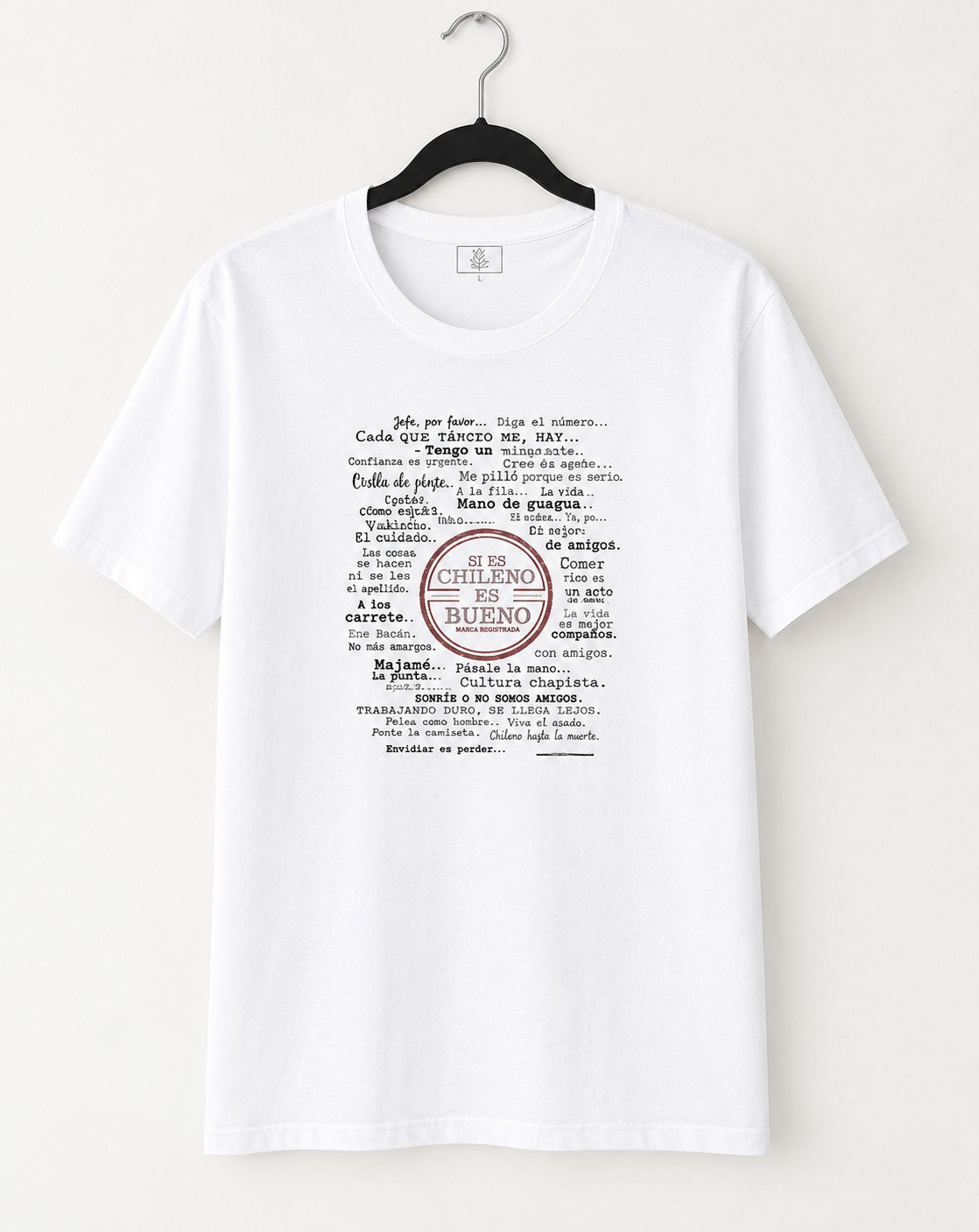 Polera Manga Corta Adultos Frases Típicas de Chile