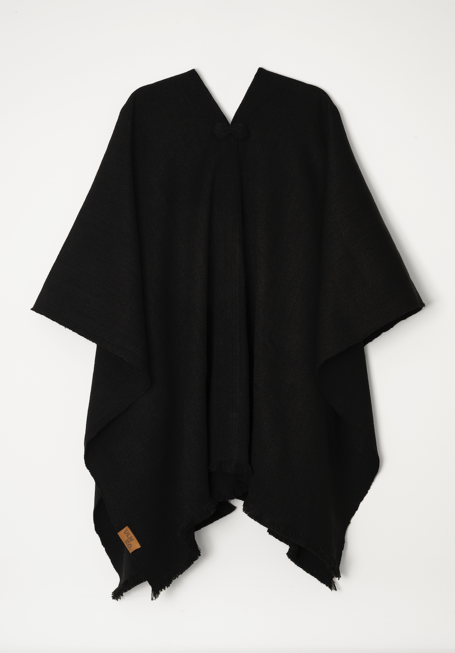 Poncho Tradicional Lana - Negro