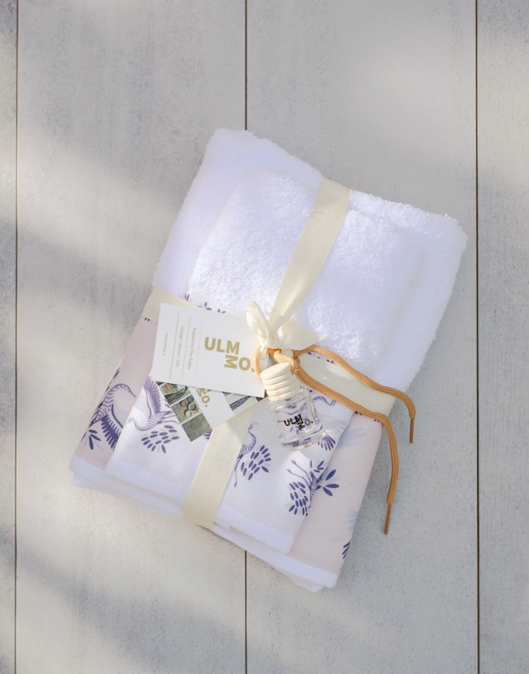 Set de Toalla Mano y Visita Flamenco Azul- ULMMO